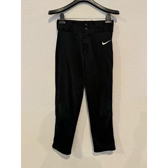 Nike‎ Boy's Size Medium Polyester Fly Button Belt Loops Straight Leg Pant Black - Picture 1 of 4